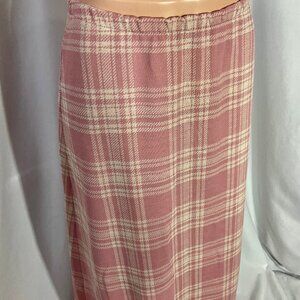 Vintage Sz 8 Maxi Knit Plaid Skirt